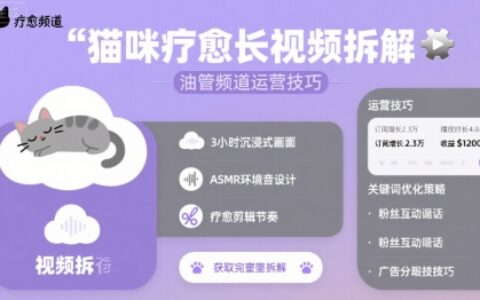 貓咪療愈長視頻拆解 &油管頻道運(yùn)營技巧