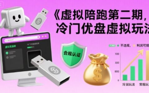 虛擬陪跑第二期，冷門優(yōu)盤虛擬玩法，不違規(guī)，利潤可觀