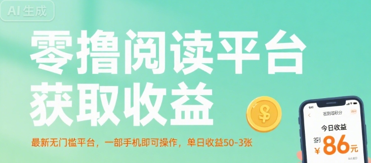 零擼閱讀平臺獲取收益，最新無門檻平臺，一部手機即可操作，單日收益50-3張【揭秘】