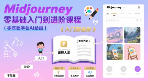 midjourney零基礎入門到進階課程，零基礎學會AI繪畫