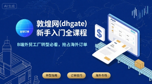 敦煌網(dhgate)新手入門全課程，B端外貿工廠轉型必看，搶占海外訂單