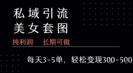 私域賣套圖每天3-5單 ? 每單利潤99-2張+