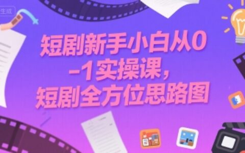 短劇新手小白從0-1實操課，短劇全方位思路圖