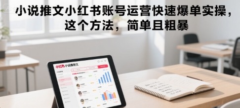 小說推文小紅書賬號運營快速爆單實操,這個方法,簡單且粗暴