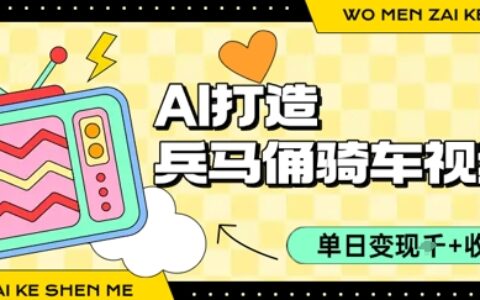用AI打造兵馬俑騎單車視頻，單日變現1k+，輕松收割百萬播放