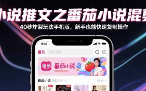 小說推文之番茄小說混剪40秒炸裂玩法手機版，新手也能快速復制操作