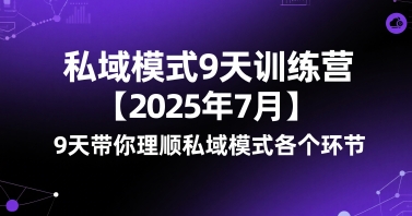 私域模式9天訓練營【2025年7月】?9天帶你理順私域模式各個環節