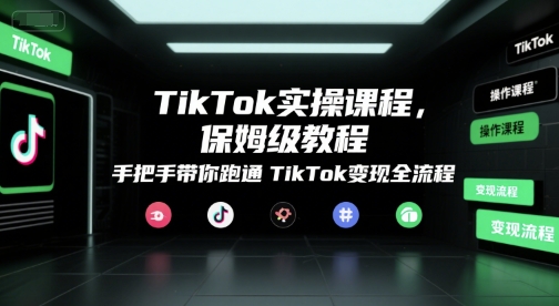 TikTok實操課程,保姆級教程,手把手帶你跑通TikTok變現全流程