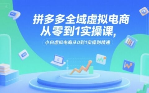 拼多多全域虛擬電商從零到1實操課，小白虛擬電商從0到1實操到精通