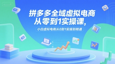 拼多多全域虛擬電商從零到1實操課，小白虛擬電商從0到1實操到精通