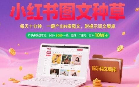 小紅書圖文種草，每天十分鐘，一鍵產(chǎn)出N條圖文， 廣子多到接不完， 300-3k一條，矩陣n個賬號月入幾個W