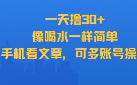 一天擼30+，像喝水一樣簡(jiǎn)單，手機(jī)看文章，可多賬號(hào)操作