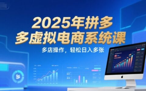 2025年拼多多虛擬電商系統課，多店操作，輕松日入多張