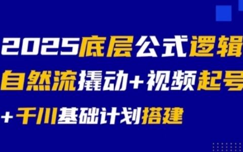 2025底層公式邏輯自然流撬動+視頻起號+千川基礎計劃搭建