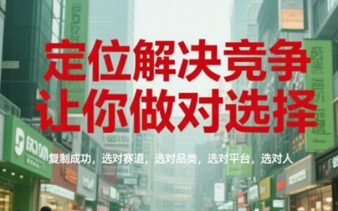 定位解決競爭，讓你做對選擇，復制成功，選對賽道，選對品類，選對平臺，選對人