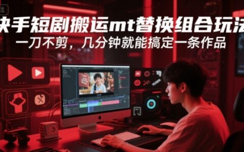 快手短劇搬運mt替換組合玩法，一刀不剪，幾分鐘就能搞定一條作品
