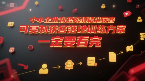 中小企業利用短視頻精準獲客,可復制獲客落地訓練方案,做好短視頻,一定要看完