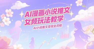 AI漫畫小說推文女頻玩法教學，AI小說推文變現全流程