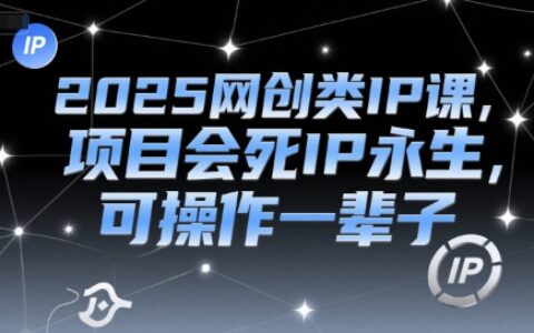 2025網創類IP課，項目會死IP永生，可操作一輩子