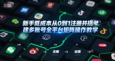 新手低成本從0到1注冊并搭建多賬號全平臺矩陣操作教學，手機號-郵箱-IP-工具