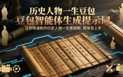 歷史人物一生豆包智能體生成提示詞，讓你快速制作歷史人物一生類視頻，簡單易上手