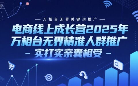 電商線上成長營2025年，萬相臺無界關鍵詞推廣-萬相臺無界精準人群推廣-實打實親囊相受