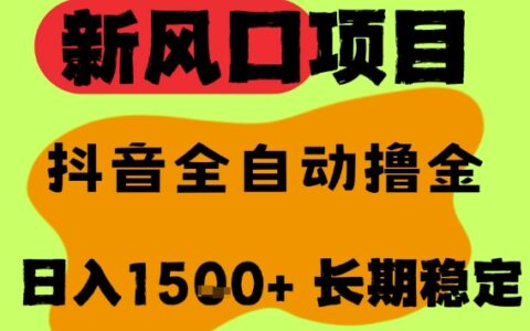 最新風口抖音無人直播掘金，純暴力項目，無人擼音浪，全自動運行日入1.5k+，可矩陣放大【揭秘】