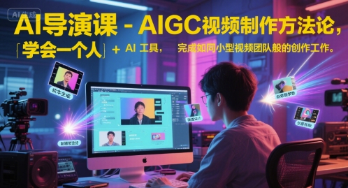 AI導演課-AIGC視頻制作方法論,學會一個人+AI工具,完成如同小型視頻團隊般的創作工作,實現導演夢