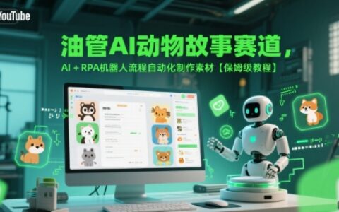 油管AI動物故事賽道，AI+RPA機器人流程自動化制作素材【保姆級教程】