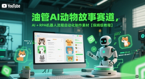 油管AI動物故事賽道,AI+RPA機器人流程自動化制作素材【保姆級教程】