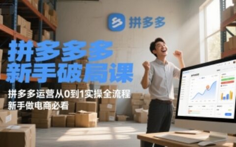 拼多多新手破局課，拼多多運營從0到1實操全流程，新手做電商必看