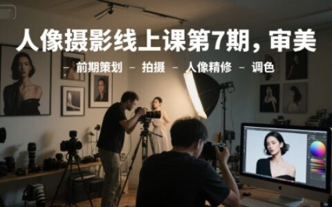 人像攝影線上課第7期，審美-前期策劃-拍攝-人像精修-調色