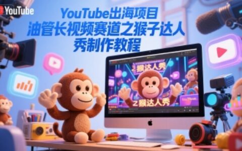 YouTube出海項目，油管長視頻賽道之猴子達人秀制作教程