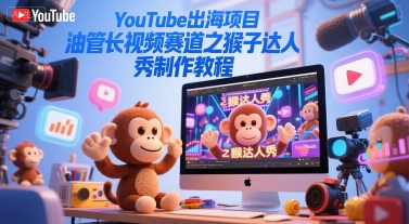 YouTube出海項目，油管長視頻賽道之猴子達人秀制作教程