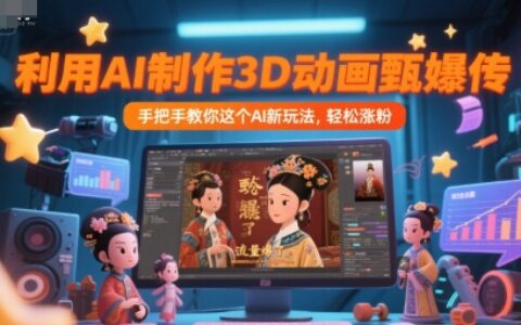 利用AI制作3D動畫甄嬛傳，流量爆了，手把手教你這個AI新玩法，輕松漲粉