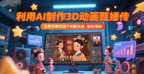 利用AI制作3D動畫甄嬛傳，流量爆了，手把手教你這個AI新玩法，輕松漲粉