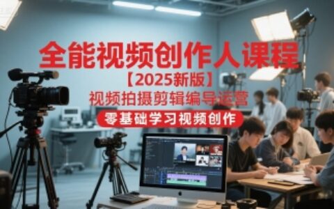 全能視頻創作人課程【2025新版】視頻拍攝剪輯編導運營，零基礎學習視頻創作