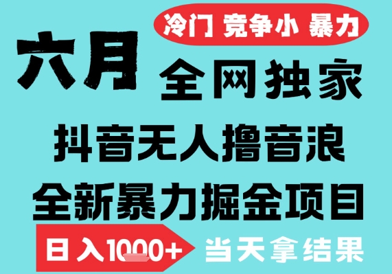 2025年6月高爆抖音無人直播最新擼音浪掘金項目,無腦日入1k+,低門檻小白可做,可矩陣放大【揭秘】