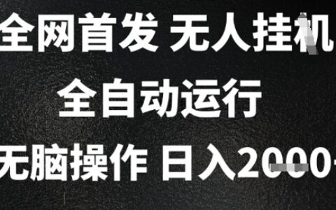 2025首發(fā)無人掛G項目，日入2k+，全自動運行，無腦操作，長期穩(wěn)定 小白可玩【揭秘】