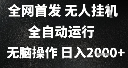 2025首發無人掛G項目，日入2k+，全自動運行，無腦操作，長期穩定 小白可玩【揭秘】