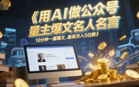 用AI做公眾號流量主爆文名人名言，10分鐘一篇爆文，最高月入5位數(shù)