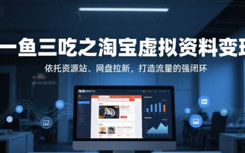 一魚三吃之淘寶虛擬資料變現(xiàn)，依托資源站、網(wǎng)盤拉新，打造流量的強(qiáng)閉環(huán)