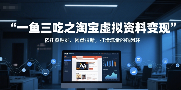 一魚(yú)三吃之淘寶虛擬資料變現(xiàn)，依托資源站、網(wǎng)盤(pán)拉新，打造流量的強(qiáng)閉環(huán)
