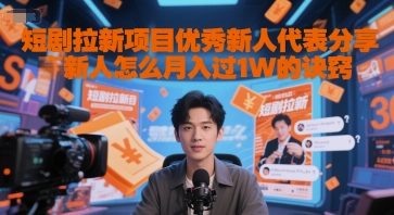 短劇拉新項目優(yōu)秀新人代表分享新人怎么月入過1W的訣竅