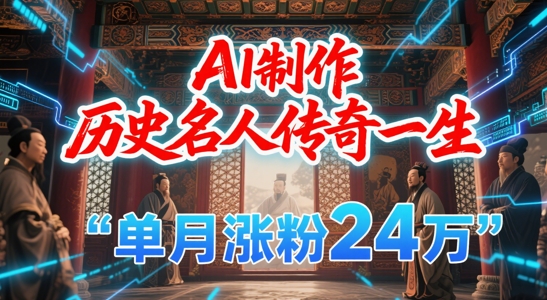 暴力起號！用AI制作歷史名人傳奇一生，單月漲粉24W，漲粉+變現賽道黑馬來了