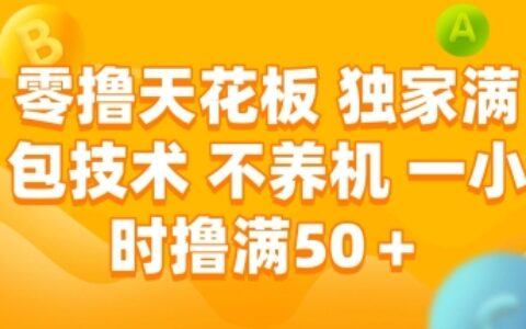 零擼天花板，獨家滿包技術 不養機 一小時擼滿50+【揭秘】