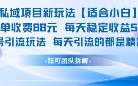 私域項目新玩法【適合小白】 一單收費88.每天穩定收益幾張