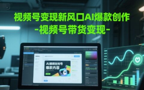 視頻號變現新風口AI爆款創作-視頻號帶貨變現
