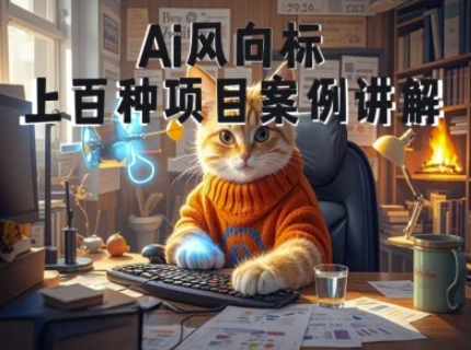 Ai風向標-附100種項目案例玩法-0基礎小白到大神ai視頻商業應用教學