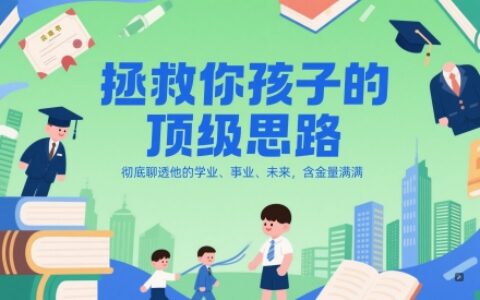 付費文章：拯救你孩子的頂級思路，徹底聊透他的學業、事業、未來，含金量滿滿